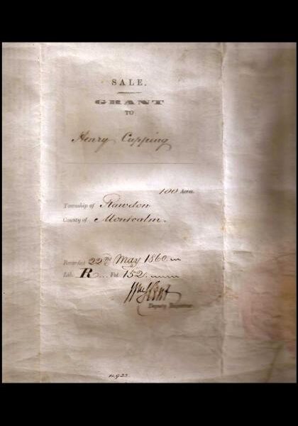 image of Land deed of Henry Copping