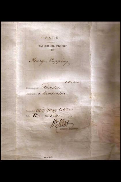 image of Land deed of Henry Copping