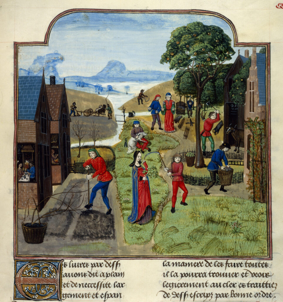 Livre des profits ruraux - caption: 'Agricultural labours'